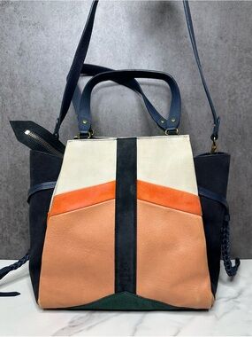 Jerome Dreyfuss Anatole Colorblock Leather Tote Bag